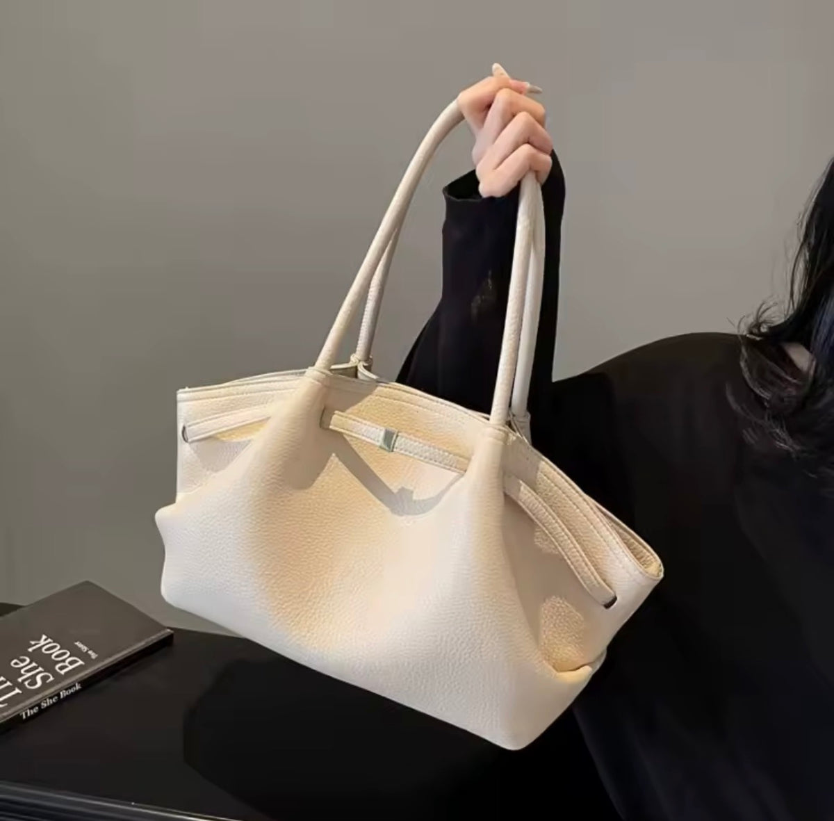 Lychee Style Leather Shoulder Bag