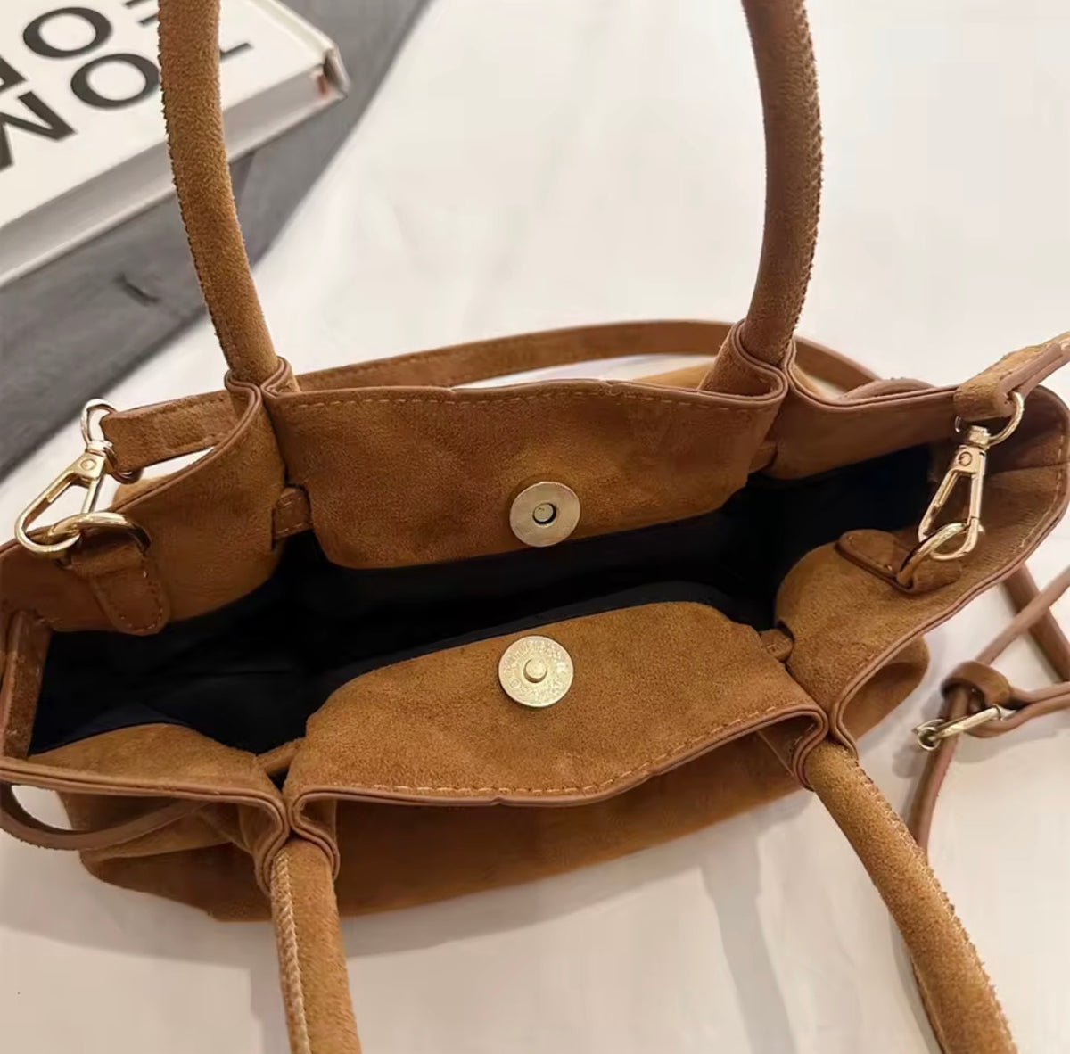 Lychee Style Velvety Handbag Purse