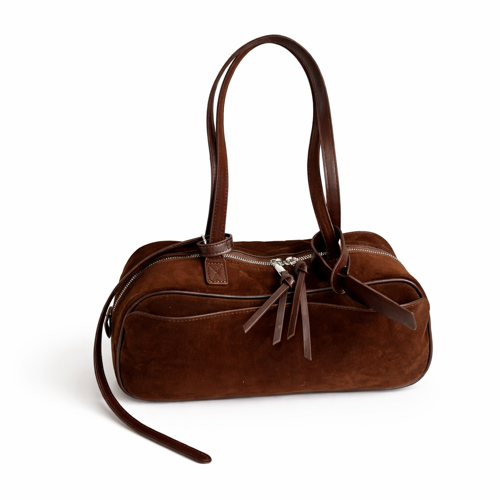 Barrel Style Retro Velvety Handbag