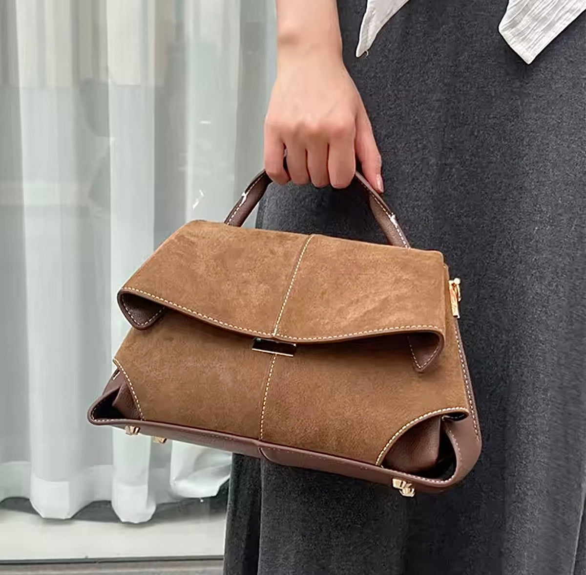 Luxury Faux Leather Frosted Handbag