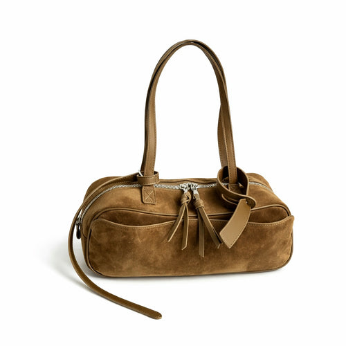 Barrel Style Retro Velvety Handbag